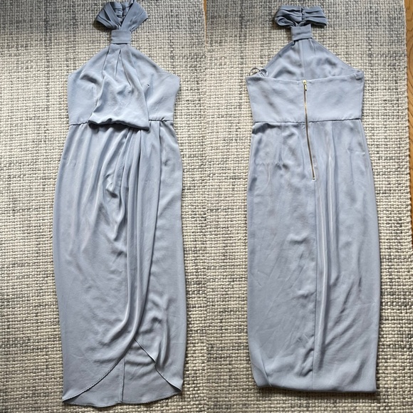 Shona Joy Knot Draped Dress in Powder Blue 6 - Picture 2 of 5